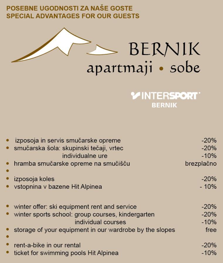 Apartment Bernik II ครานสกา โกรา ภายนอก รูปภาพ
